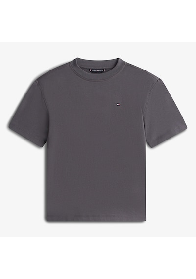 Tommy Hilfiger Washed Faded Graphic Çocuk Gri T-shirt Kb0kb10056 Gri
