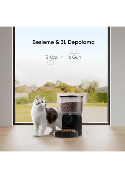 Şımart Akıllı Mama Kabı 3l Kapasiteli Ve Wi-fi Kontrollü Otomatik Besleme
