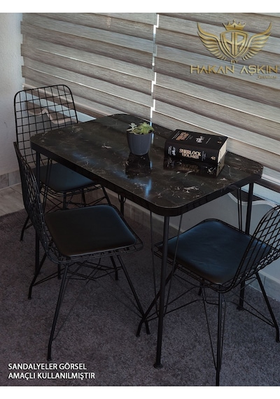 By Hakan Aşkın Siyah Metal Ayaklı 60x90 Cm Kalınlıklı Tek Masa Black Marblemutfak - Balkon - Çalışma Masası Black Marble / Siyah Mermer By Hakan Aşkın Siyah Metal Ayaklı 60x90 Cm Kalınlıklı Tek Masa Black Marblemutfak - Balkon - Çalışma Masası Black Marble / Siyah Mermer
