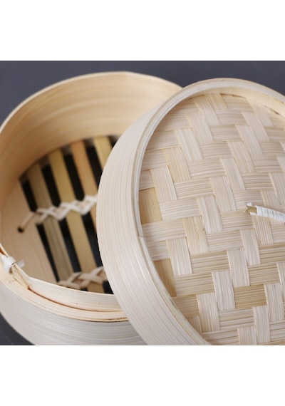 Dim-sum Bambu Buharda Pişirme Ve Saklama Kabı 14 Cm