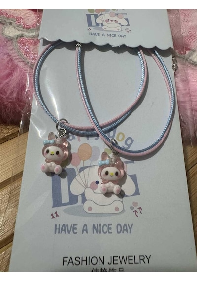 2 Li My Melody Best Friends Kolye Sevimli Çift Kolye Arkadaşlık Takısı Çok renkli