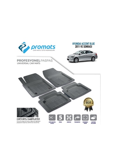 Hyundai Accent Blue 4d Oto Paspas Profesyonel Siyah