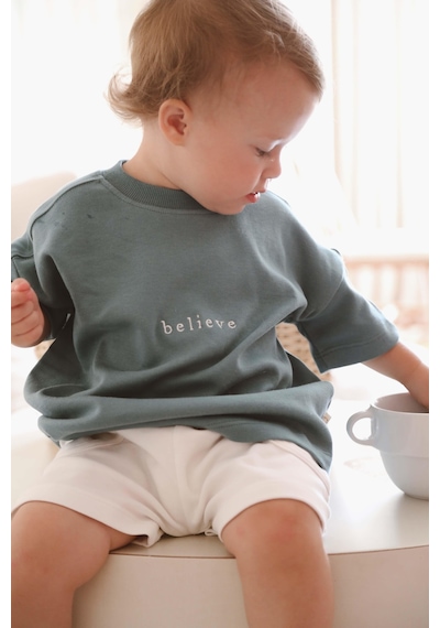Oh La La Koala Yeşil Bisiklet Yaka Oversize T-shirt Bebek - Çocuk Yeşil