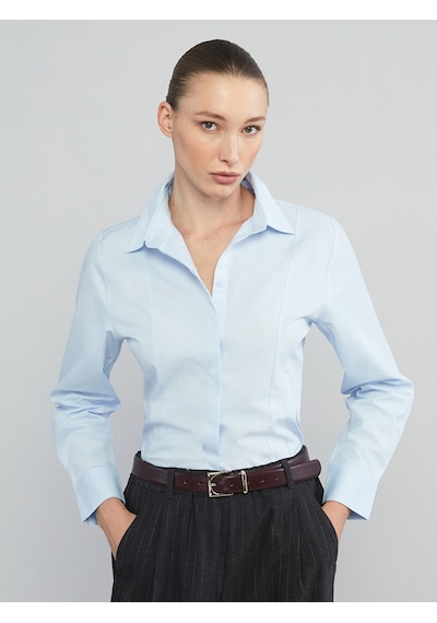 Lcwaıkıkı Classic Mavi Regular Fit Kadın Gömlek