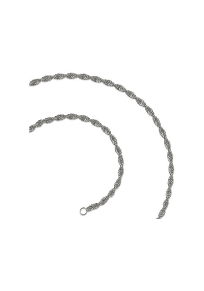 Gümüş Halat Burgu Zincir Erkek Kolye 55Cm 3Mm 10Gr Msn01