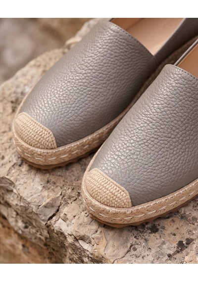 Futsishoes Lucıa Vizon Hakiki Floter Deri Dikiş Detaylı Kadın Espadril