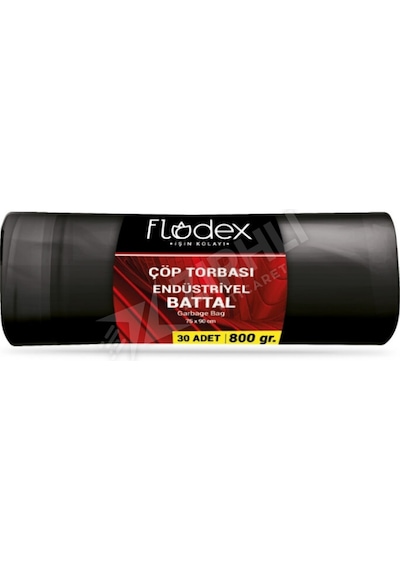 Flodex Endüstriyel Çöp Torbası Battal Boy 30'lu 800 Gr