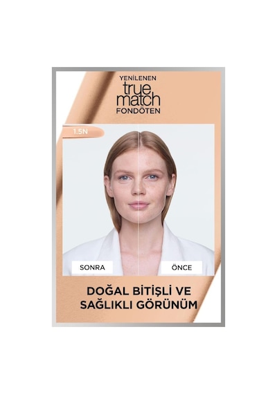 L'Oréal Paris True Match Bakım Yapan Fondöten - 1.5n Nötr Alt Ton & Mini Paradise Maskara 4.7 Ml pkttmbybnnmpm-9943