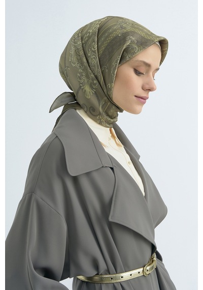 Armine Saf İpek Sura Eşarp-2026 İlkbahar-yaz- 953700d Haki Yeşil