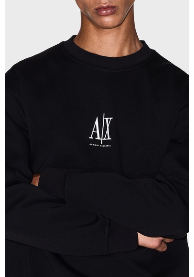 Armani Exchange Logolu Pamuklu Relaxed Fit Bisiklet Yaka Sweat Erkek Sweat Xm000368 Af10818 Uc001 Siyah