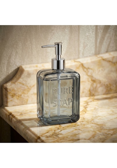 Makri Home Renkli Cam Sıvı Sabunluk, 500 Ml, Mavi Mavi