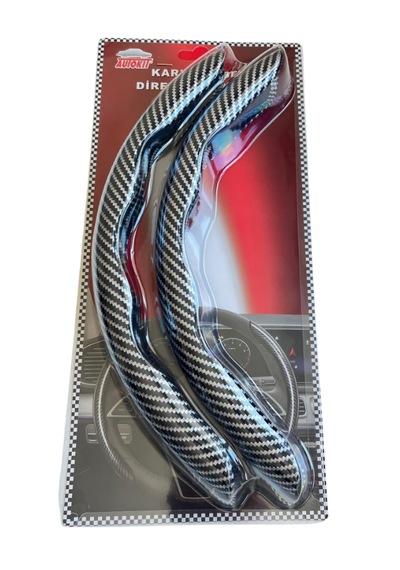 Karbon Fiber Direksiyon Kılıfı Direksiyon Koruyucu Kılıf Gri
