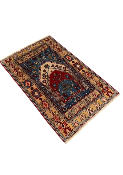 El Dokuma Hatalı Yahyalı Seccade Namazlık 100x157 Kök Boya Yün Halı Renkli