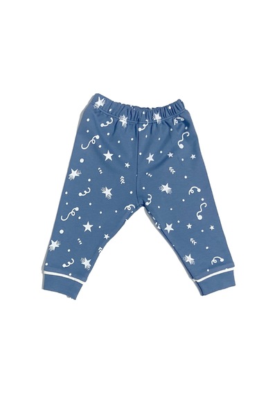 Babysena Yıldız Desenli Erkek Bebek Pijama Takımı İndigo
