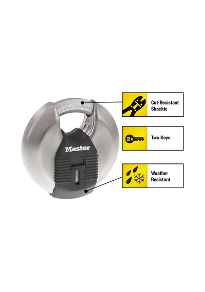 M50xd Magnum Ağır Hizmet Paslanmaz Çelik Discus Asma Kilit, Anahtarlı, Gümüş