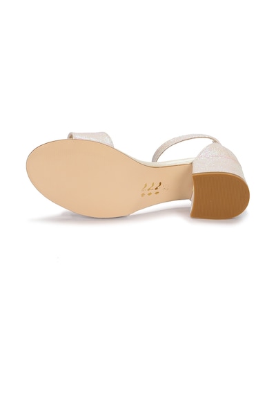 Kiko Kids 769 Kum Simli Günlük Kız Çocuk 4 CM Topuklu Sandalet Ayakkabı Sedef 001