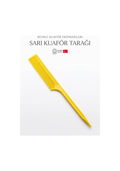 Profesyonel Sivri Saplı Kuaför Tarağı - Saç Ayırma Ve Krepe Tarağı Sarı / Siyah Renk Seçenekli