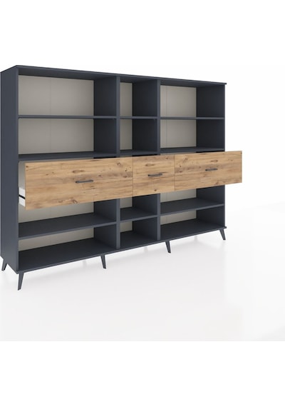 Hyperion Dolap 9 Raflı 3 Çekmeceli 220x44x163 Antrasit-antrasit/ Antrasit-antrasit/çam Hyperion Dolap 9 Raflı 3 Çekmeceli 220x44x163 Antrasit-antrasit/ Antrasit-antrasit/çam