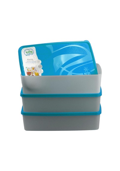 Hobby Life Alaska Nofrost Saklama Kabı 2 Litre 3'Lü Mavi Çok Renkli