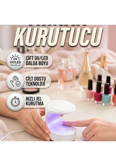 Uvled Tırnak Kurutucu 365-405 Nm Çift Dalga Boylu Cilt Dostu Jel Oje Kurutma Cihazı