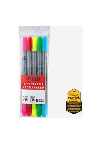 Çift Taraflı Keçeli Kalem -5 Renk-0,4mm-1,2mm