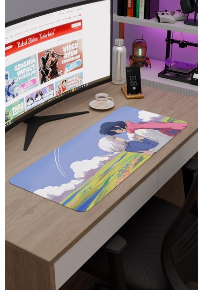 Howl's Moving Castle Dikişli Kauçuk Oyuncu Mousepad V1 - 70x30 Xl Gaming Mouse Pad