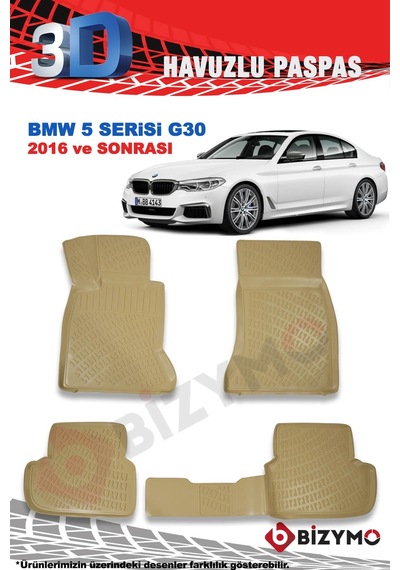 Bmw 5 Serisi G30 Sedan 2016 Ve Sonrası 3D Bej Paspas Takımı Bizym