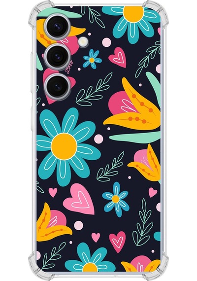 Samsung Galaxy S25 Fe İle Uyumlu Retro Color 1 Tasarımlı Antişok Kılıf Şeffaf