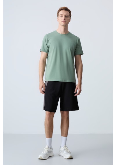 Air Jones Tommy Life Siyah Pamuklu Kalın Yumuşak Dokulu Standart Fit Basic Erkek Şort - 81280 Siyah