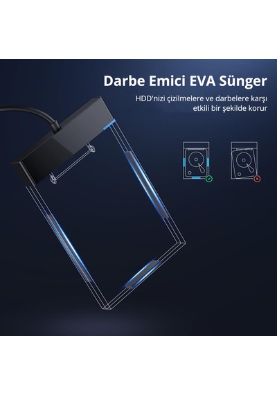 Ugreen Usb 3.0 2.5 İnch Sata Hard Disk Kutusu, Siyah 30847