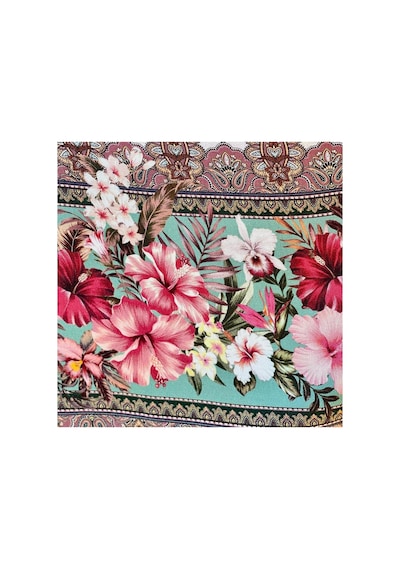 Lila Mare Geometrik Çiçekli Kimono Renkli Renkli