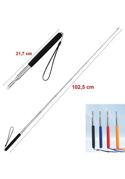 2li Set Uzayan Rehber Sunum Tahta Öğretmen Vb Çubuğu 68cm Ve 102cm Teleskopik İşaret Ve Parmak Çubuk Siyah-siyah