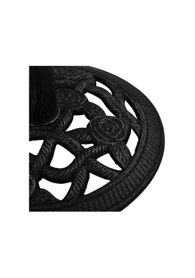 Bu 10,8 Kg Bronz Dökme Demir Şemsiye Tabanı - 45 Cm Ağır Hizmet Tipi Antika Stant, Zarif Çiçek Parşömeni İle 3,6/3,8/4,8 Cm Veranda Ve Bahçe Şemsiye Direklerine Uyar Diğer