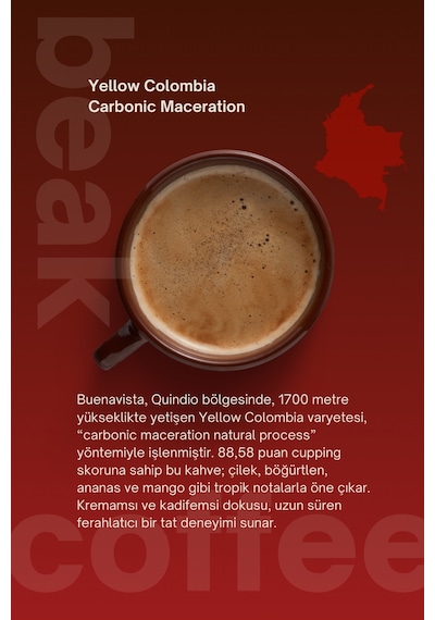 Colombia Carbonic Maceration Natural Çekirdek Kahve 250 Gr , %100 Arabica Çekirdek Kahve