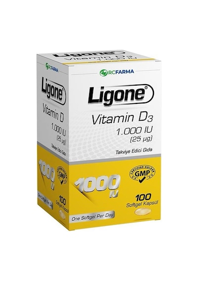 Ligone Vitamin D3 1.000 Iu 100 Softgel X2 Adet