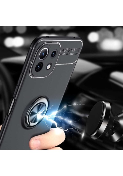 Xiaomi Mi 11 Lite Kılıf Yüzüklü Magnetli Ravel Case