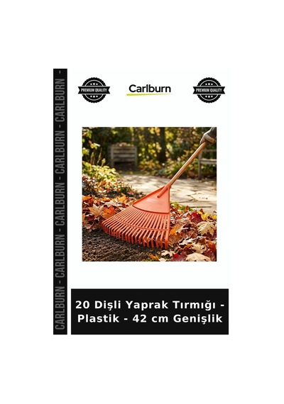 Özel Üretim Bahçe Temizlik Pratik 20 Dişli Yaprak Tırmığı - Plastik - 42 Cm Genişlik