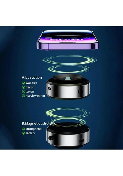 Elektirikli Vakum Magsafe Uyumlu Sabit Kafalı Araç İçi Telefon Tutucu Zeminler İçin De Olur X8 Siyah