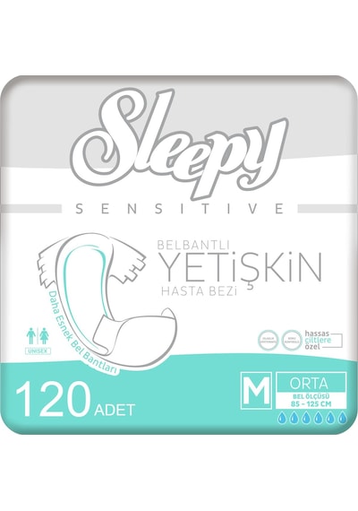4'lü Sleepy Medium Yetişkin Hasta Bezi 30x4 Adet (120 Adet)