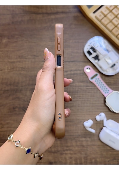 Samsung Galaxy A25 Uyumlu Premium Deri Dokulu Darbelere Karşı Dayanıklı Nazal Silikon Kılıf Kahverengi