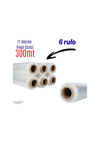 Palet Ambalaj Streci Streç Film 50cm 300metre 6adet 1koli