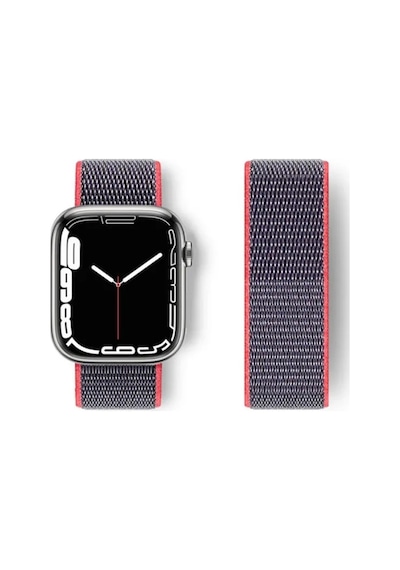 Jenerik Apple Uyumlu Watch 42mm Hasırlı Cırtcırtlı Kordon - Pembe