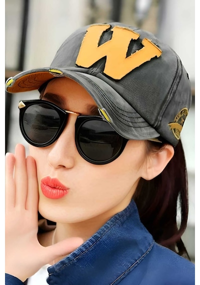 Tezzgelsin Unisex Eskitme W Ayarlanabilir Beyzbol Kep Şapka Baseball Şapka Siyah