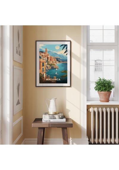 Mallorca İspanya Seyahat Posteri Vintage Akdeniz Duvar Sanatı