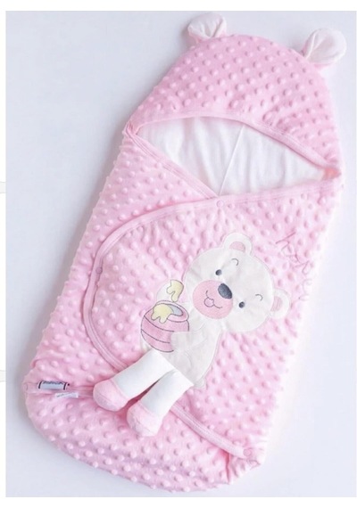 Cherub Baby Bebecix Sevimli Topitos Velboa Ayıcık Kundak Pembe