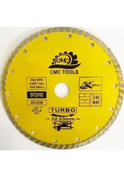 Cmc Turbo Delikli Elmas Testere 180 Mm Mermer Granit Kesici