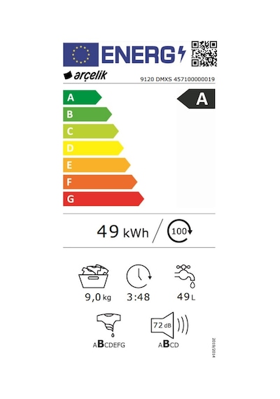Arçelik 9120 DMXS 1200 Devir 9 KG Çamaşır Makinesi