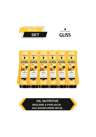 Gliss 6 Adet Oil Nutritive Saç Kremi 360 Ml