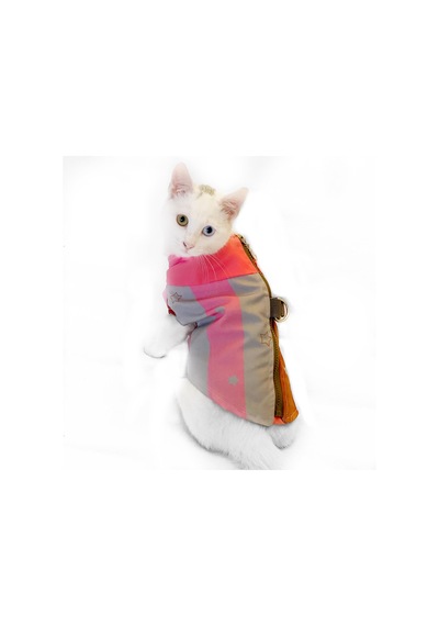 Kemique Pink Stars Su itici Kedi Yağmurluğu