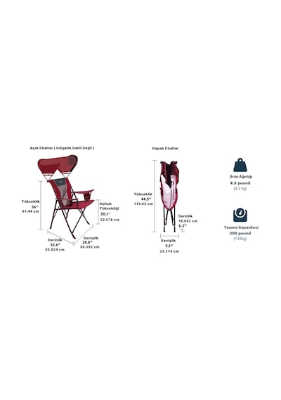 Gci Outdoor Sunshade Comfort Pro Chair Güneşlikli Katlanır Plaj Sandalyesi Mavi Çok Renkli